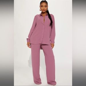 Fashion Nova Makenzie Pant Set in Plum